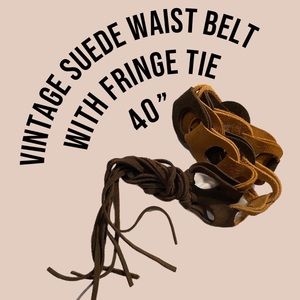 Vintage suede 40” linked tricolor belt
